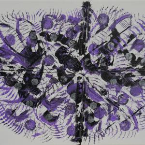 bouquet de violettes 2015 toile 50x40 relief