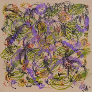 feu d'artifice 2015 carton entoilé 30x30